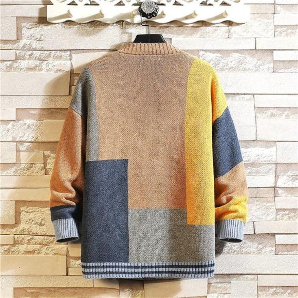 Men's Cardigan Sweater Knitted Long Sleeve Sweaters with Buttons - Picture 3 of 7
